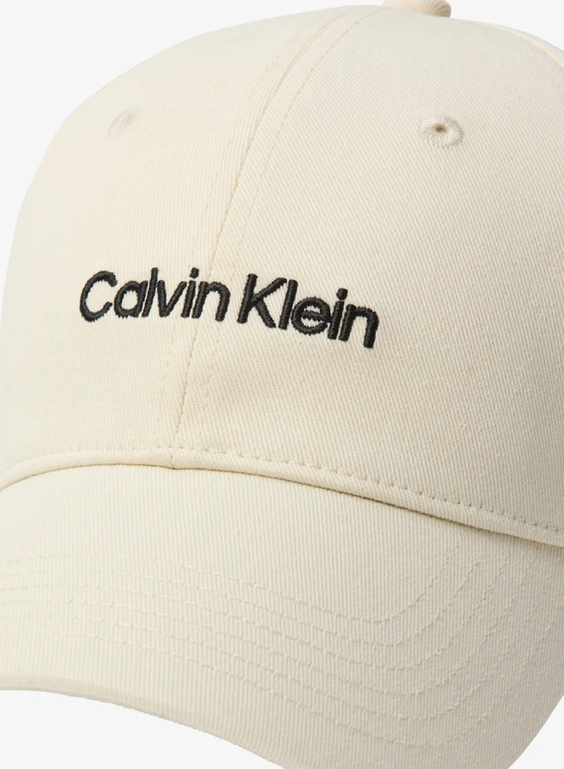 Calvin Klein Bone White Cotton Twill Adjustable Cap for Women | Best Price UAE